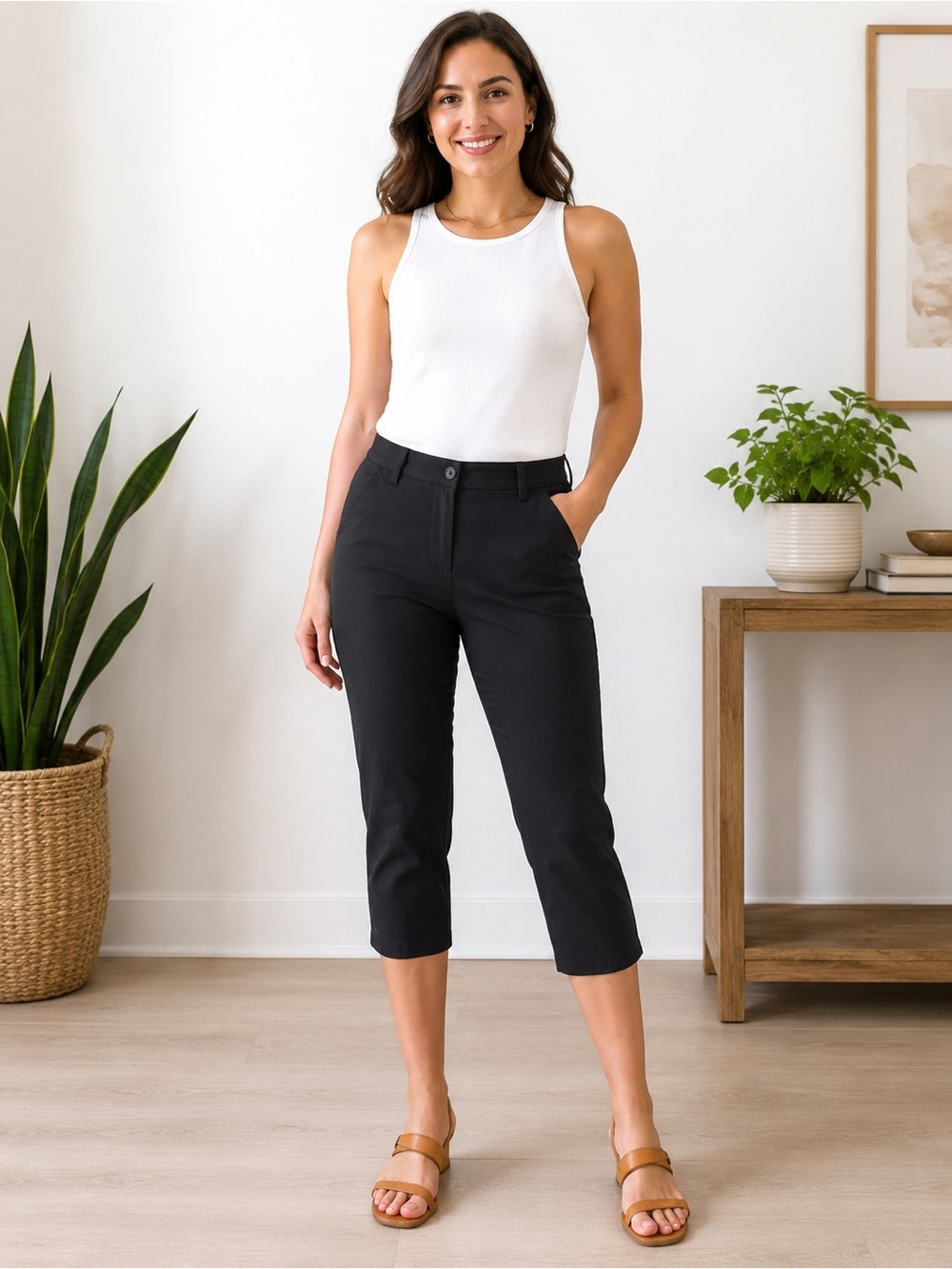 Talbots Black Cropped Perfect Skimmer NWT Size 6P